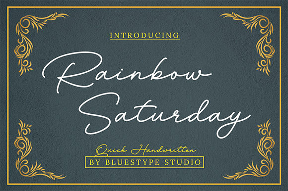 Rainbow Saturday Script Font for Crafters
